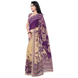Kashvi Sarees Faux Georgette Purple Color Printed Saree With Blouse Piece ( 1086_6 )