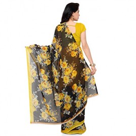 Kashvi Sarees Faux Georgette Yellow & Multi Color Printed Saree With Blouse Piece ( 1152_2 )