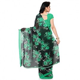 Kashvi Sarees Faux Georgette Green & Multi Color Printed Saree With Blouse Piece ( 1152_3 )