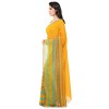 Bold Yellow & Multi Printed  Faux Georgette Saree With Blouse Piece 