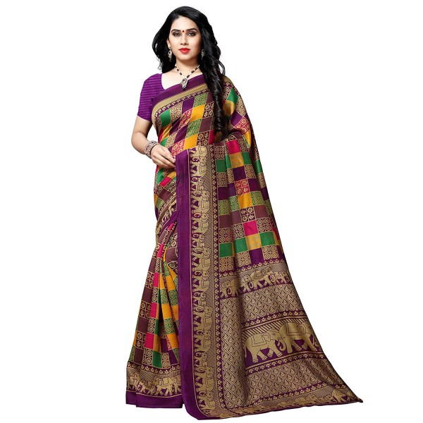 Kashvi sarees Georgette with Blouse Piece Saree (1550_4_Multicoloured_One Size)