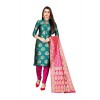 Kashvi Multicolored Jacquard Silk Woven Design Women's Salwar Suit Dupatta Dress Material(Free Size)