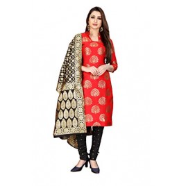 Kashvi Silk Blend Jacquard Woven Design Salwar Suit Dupatta Dress Material for Women(Free Size)