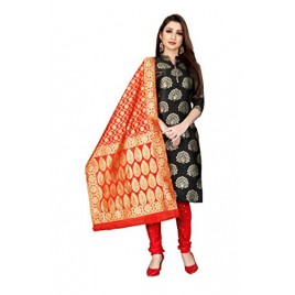 Kashvi Jacquard Silk Woven Design Women's Salwar Suit Dupatta Dress Material(Free Size)