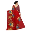 Printed Daily Wear Georgette Saree  (Red)
