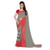 Striped Daily Wear Poly Georgette Saree  (White)