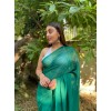 Plain Fashion Chiffon Saree  (Dark Green)
