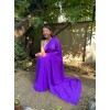 Plain Fashion Georgette Saree  (Purple)
