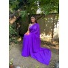 Plain Fashion Georgette Saree  (Purple)