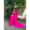 Plain Fashion Georgette Saree  (Pink)