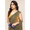 kashvi sarees  Striped, Animal Print Daily Wear Georgette Saree  (Yellow, Blue)