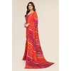 kashvi sarees  Paisley, Striped, Printed Bandhani Georgette Saree  (Red, Orange)