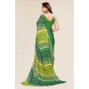 kashvi sarees  Paisley, Striped, Printed Bandhani Georgette Saree  (Green, Dark Green)
