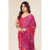 kashvi sarees  Paisley, Striped, Printed Bandhani Georgette Saree  (Multicolor)