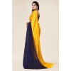 Kashvi Sarees Ombre, Striped Bollywood Georgette Saree  (Yellow, Blue)