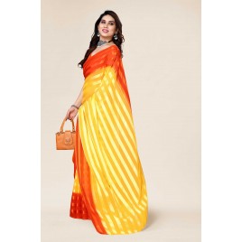 Kashvi Sarees Ombre, Striped Bollywood Georgette Saree  (Red,Yellow)