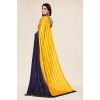 Kashvi Sarees Embellished, Ombre, Striped Bollywood Satin Saree  (Yellow, Blue)