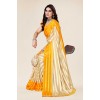 Kashvi Sarees Embellished, Ombre, Striped Bollywood Satin Saree  (Yellow, Chiku)
