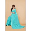 Embellished, Solid/Plain Bollywood Georgette Saree  (Light Blue)