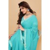Embellished, Solid/Plain Bollywood Georgette Saree  (Light Blue)