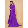 Embellished, Solid/Plain Bollywood Georgette Saree  (Purple)