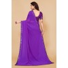 Embellished, Solid/Plain Bollywood Georgette Saree  (Purple)