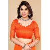 Embellished, Solid/Plain Bollywood Georgette Saree  (Orange)