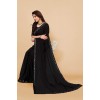 Embellished, Solid/Plain Bollywood Georgette Saree  (Black)
