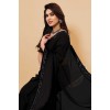 Embellished, Solid/Plain Bollywood Georgette Saree  (Black)