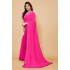 Embellished, Solid/Plain Bollywood Georgette Saree  (Pink)