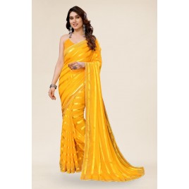 Kashvi Sarees Embellished, Self Design Saree  (Yellow)