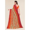 Kashvi Sarees Striped, Floral Print Daily Wear Georgette Saree (Red, Orange)