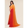 Kashvi Sarees  Embellished, Ombre, Solid/Plain Bollywood Satin Saree  (Orange, Red)