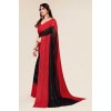 Kashvi Sarees  Embellished, Ombre, Solid/Plain Bollywood Satin Saree  (Red, Black)