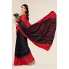 Kashvi Sarees  Embellished, Ombre, Solid/Plain Bollywood Satin Saree  (Red, Black)