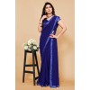 Embellished, Solid/Plain Bollywood Georgette Saree  (Dark Blue)