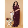 Embellished, Solid/Plain Bollywood Georgette Saree  (Maroon)