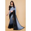 Embellished, Ombre, Solid/Plain Bollywood Georgette Saree  (Grey, Black)
