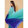 Embellished, Ombre, Solid/Plain Bollywood Georgette Saree  (Light Blue, Blue)