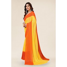 Embellished, Ombre, Bollywood Satin Saree  (Orange, Yellow)