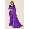Embellished, Solid/Plain Bollywood Chiffon Saree  (Purple)