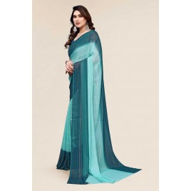 Embellished, Ombre Bollywood Satin Saree  (Light Blue, Dark Green)