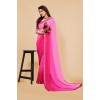 Embellished, Ombre, Solid/Plain Bollywood Georgette Saree  (Pink)