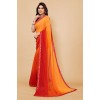 Embellished, Ombre, Solid/Plain Bollywood Georgette Saree  (Orange, Red)