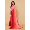 Embellished, Ombre, Solid/Plain Bollywood Georgette Saree  (Pink, Red)