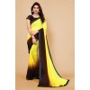 Embellished, Ombre, Solid/Plain Bollywood Georgette Saree  (Yellow, Brown)