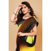 Embellished, Ombre, Solid/Plain Bollywood Georgette Saree  (Yellow, Brown)