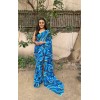 Graphic Print Daily Wear Georgette Saree  (Blue)