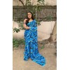 Graphic Print Daily Wear Georgette Saree  (Blue)