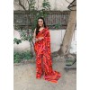 Graphic Print Daily Wear Georgette Saree  (Red)